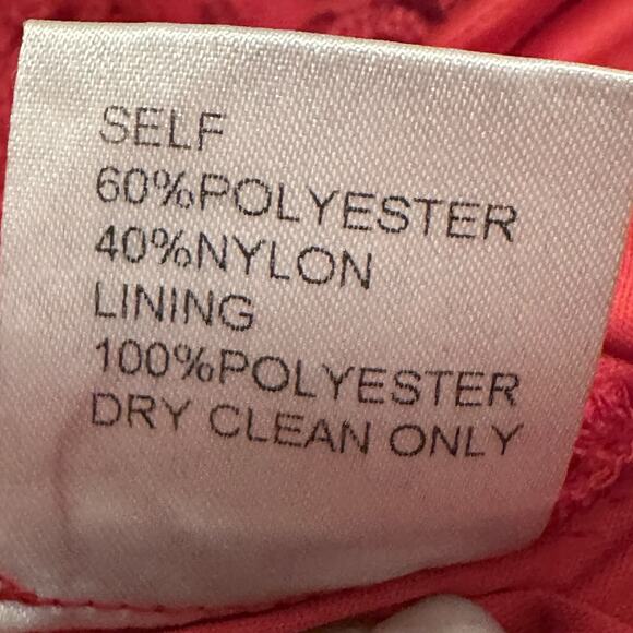 Tadashi Shoji Women 8 Dress V-Neck Sleeveless Lace Overlay Sheath Red - Picture 8 of 11